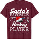 Santa's Hockey Player Christmas Pajamas Hockey Team Xmas Kid T-Shirt - T-Shirt | Maroon