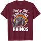 Just A Boy Who Loves Rhinos - Boys Gift Toddler Kids T-Shirt - T-Shirt | Maroon