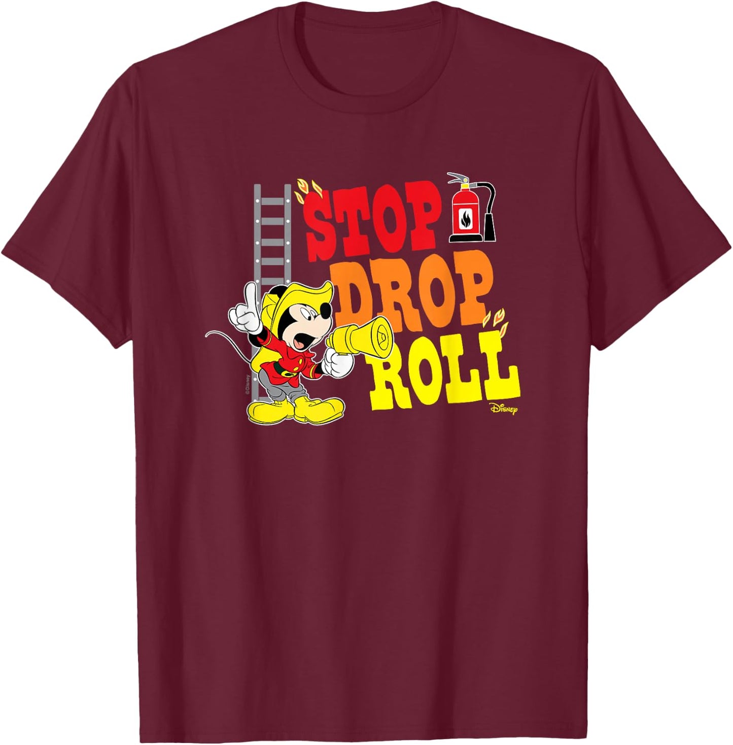 Mickey - Stop Drop Roll T-Shirt - T-Shirt | Maroon