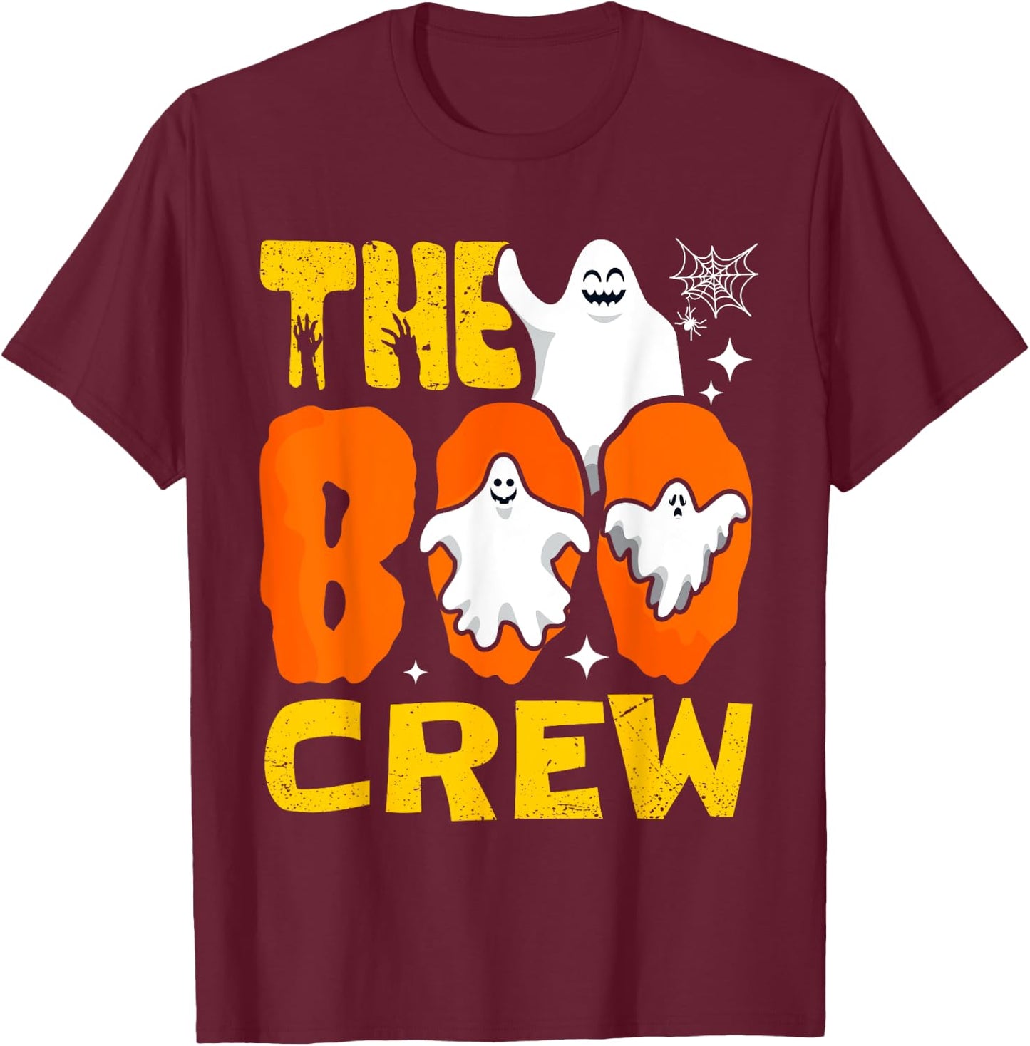 Halloween The Boo Crew Cute Ghost Spooky Family Matching T-Shirt - T-Shirt | Maroon