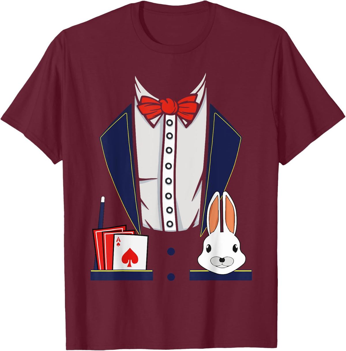 Magician Costume Halloween Magic Show Men Women Kids Boys T-Shirt - T-Shirt | Maroon
