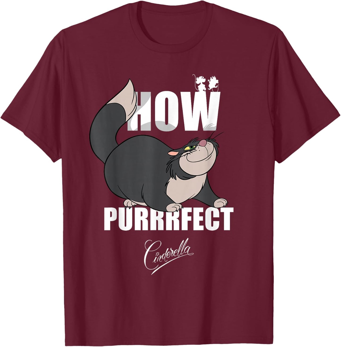 Disney Cinderella Lucifer How Purrrfect T-Shirt - T-Shirt | Maroon