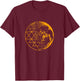 Metatron Cube Mandala Geometry Full Moon T-Shirt - T-Shirt | Maroon