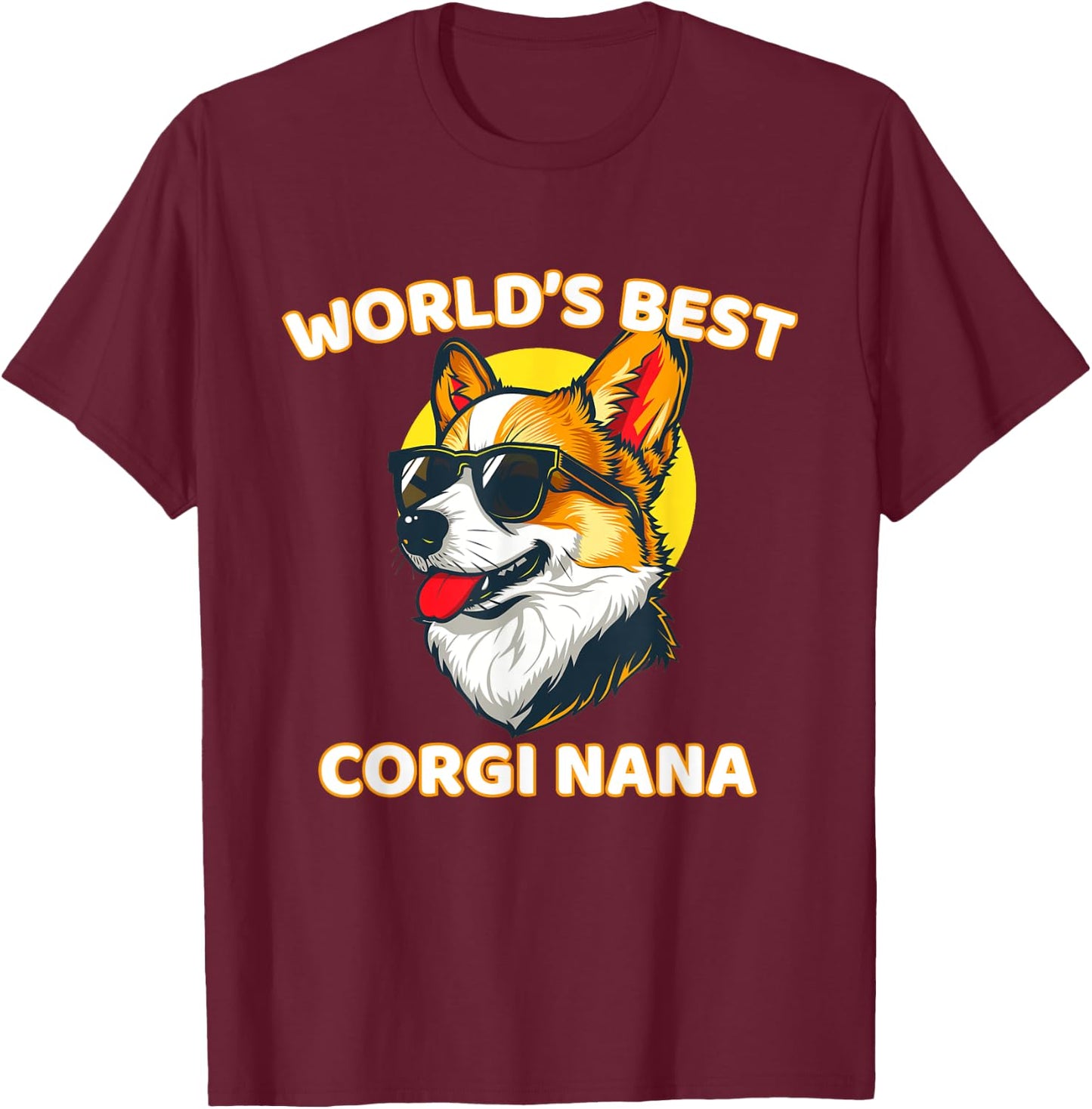 Funny World's Best Corgi Grandma Nana T-Shirt - T-Shirt | Maroon