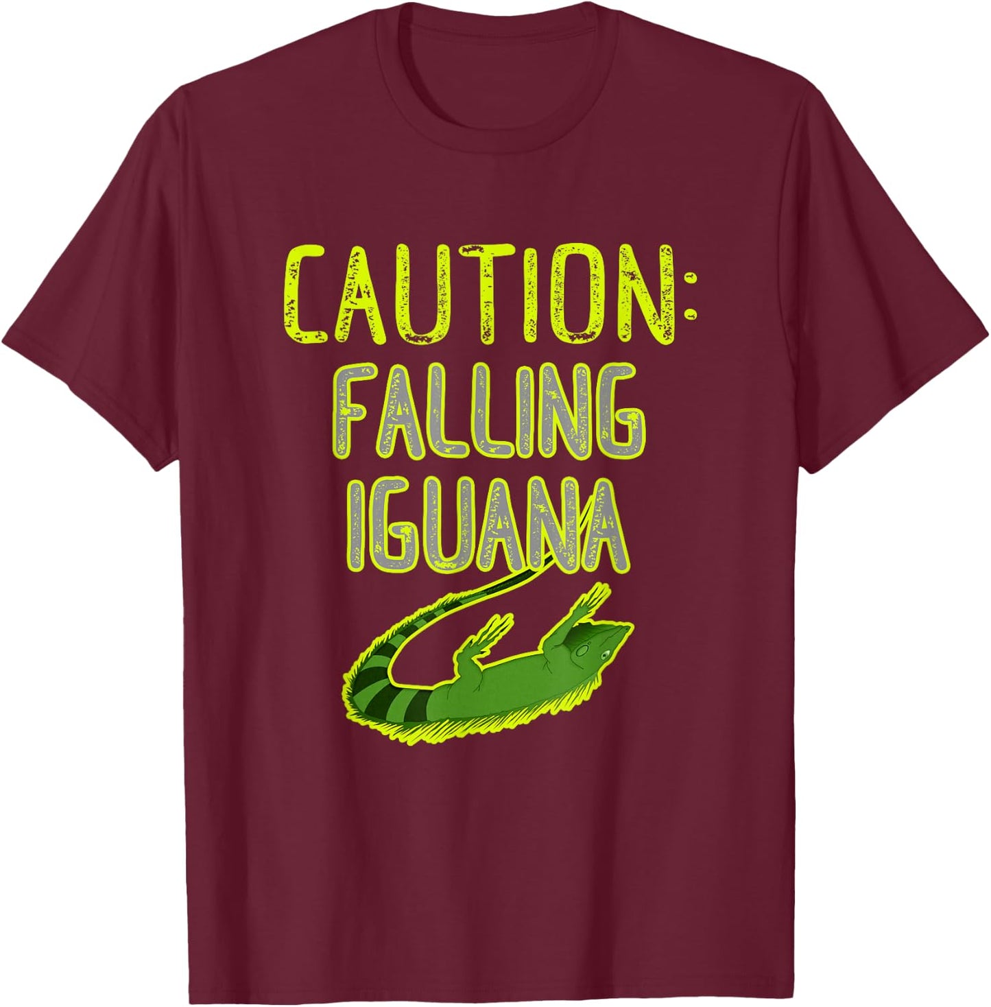 Falling Iguana Freeze Funny Florida T-Shirt - T-Shirt | Maroon