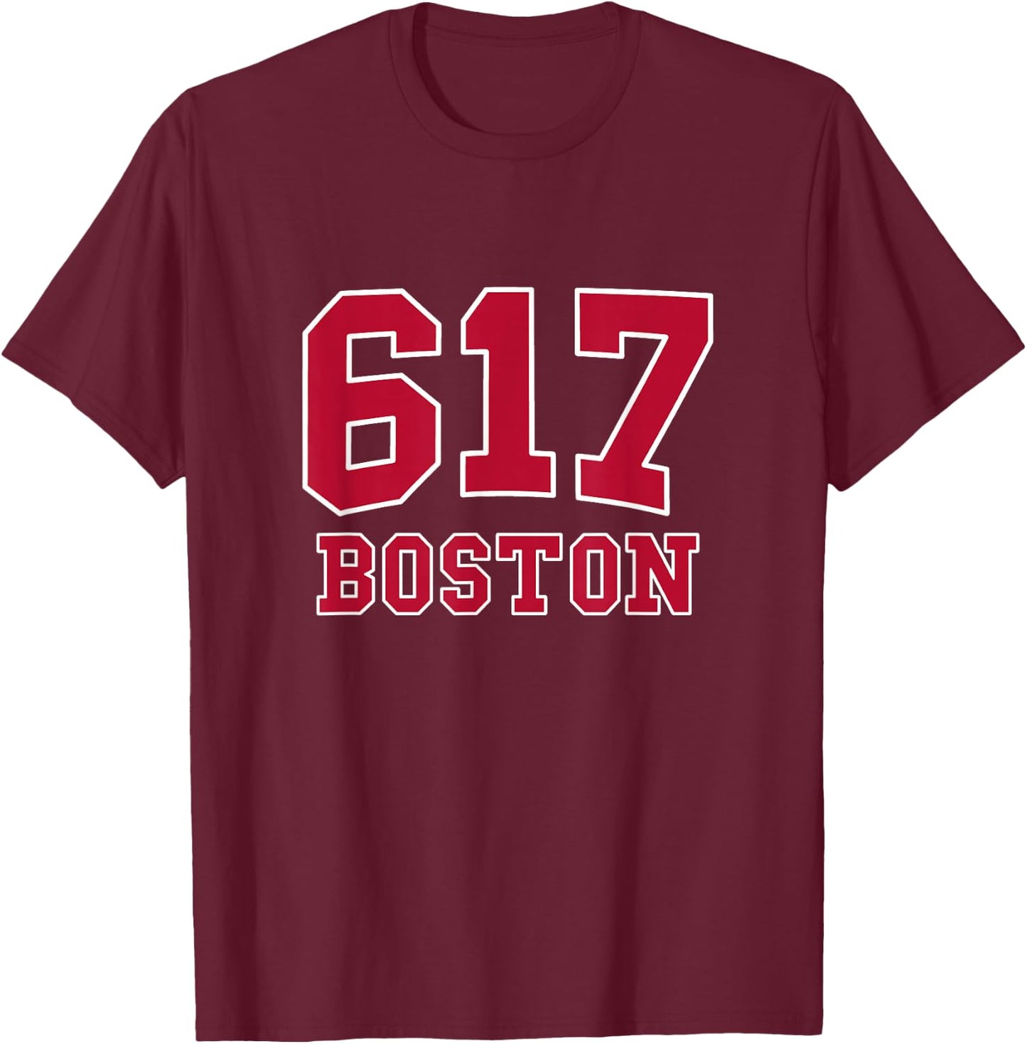 Boston Area Code 617 - Hometown Pride - Classic T-Shirt - T-Shirt | Maroon