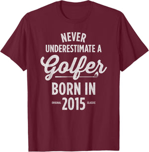 10 Year Old Golfer: Golfing Golf 2015 10th Birthday T-Shirt - T-Shirt | Maroon