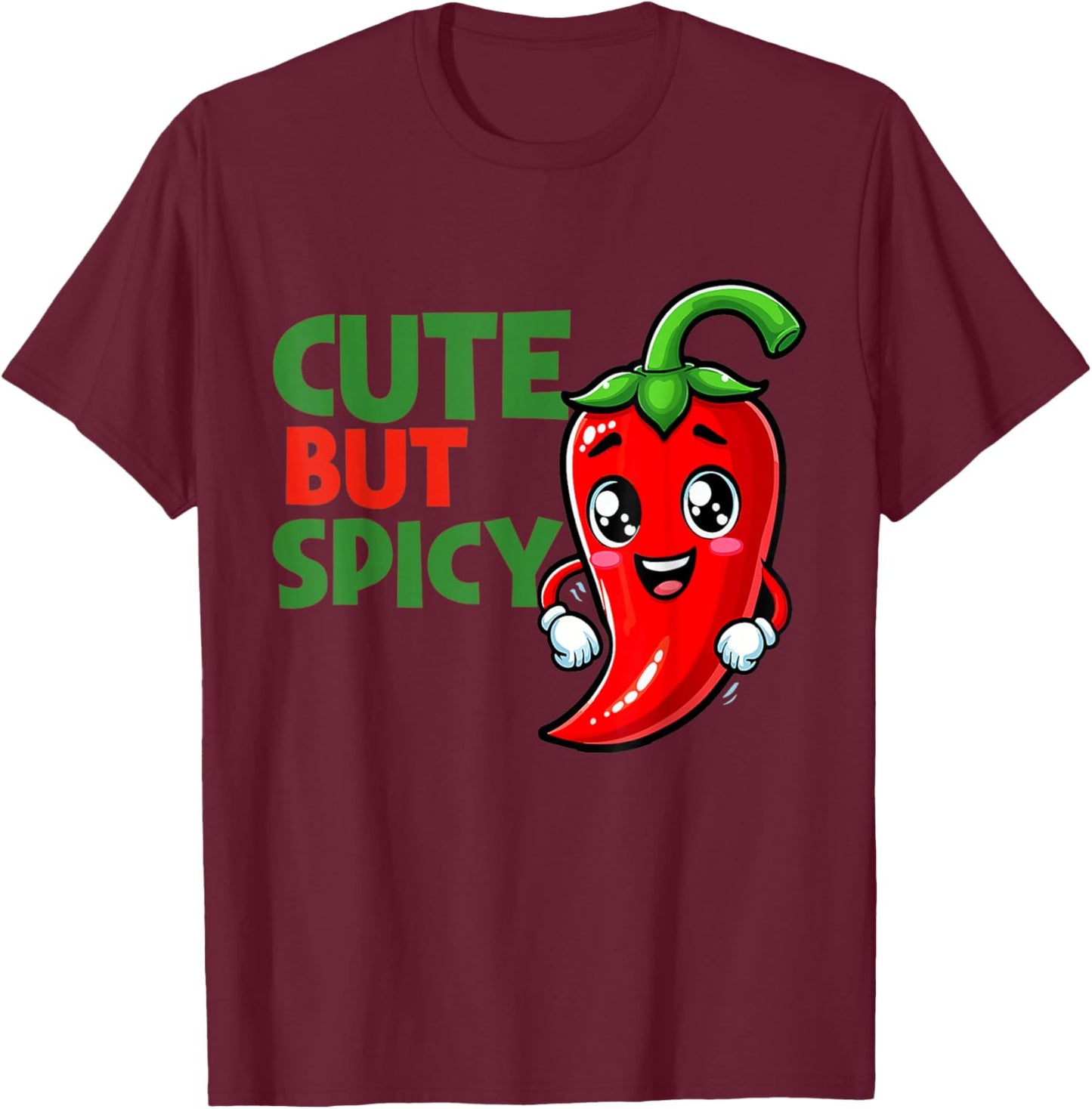 Funny Cute But Spicy Cute Chili Baby Girl Boy T-Shirt - T-Shirt | Maroon