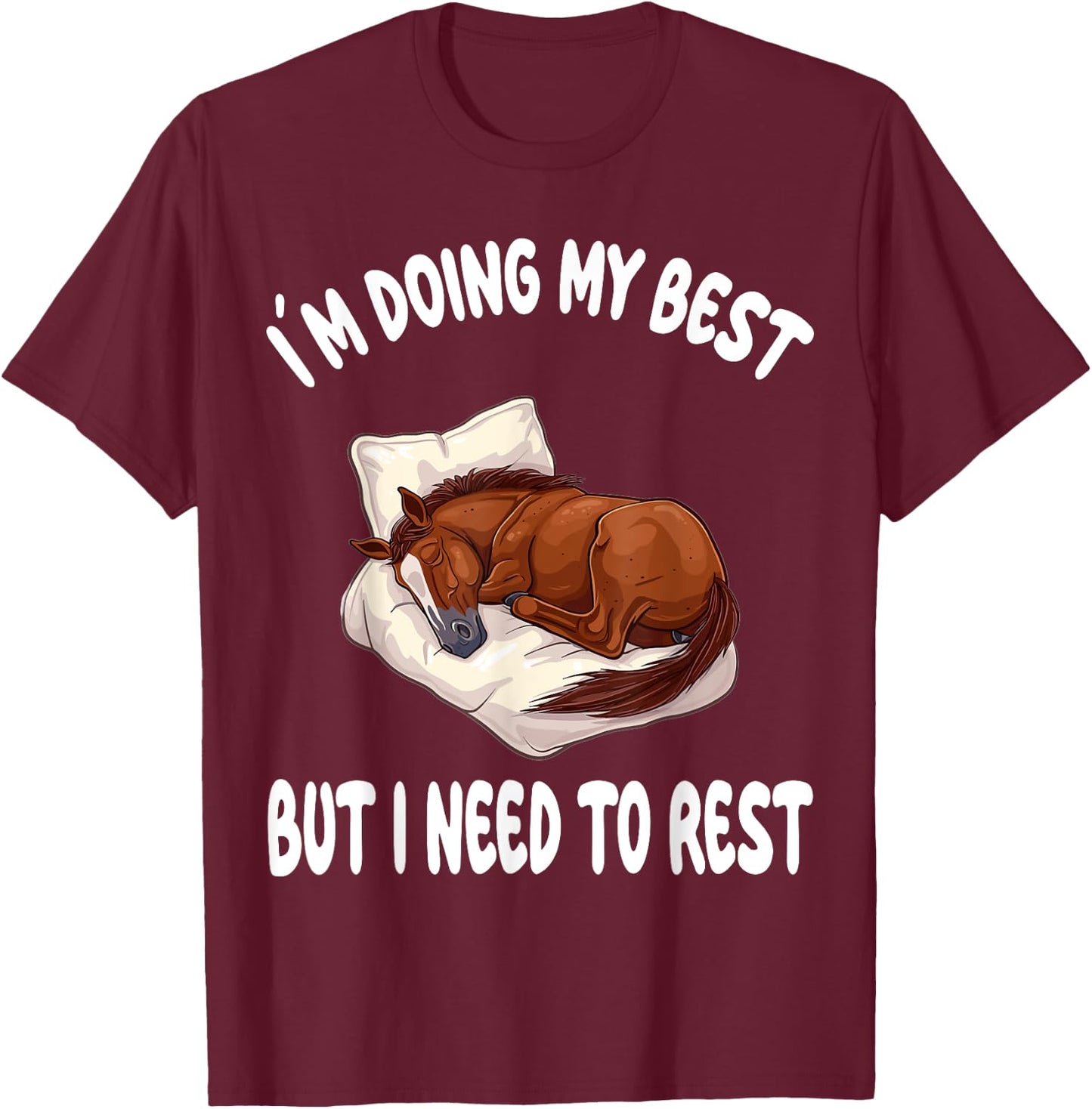 Horse Riding Official Sleepshirt Pajamas Nightgown T-Shirt - T-Shirt | Maroon