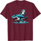 Penguin Riding Shark Costume Sea Animal Lover Kids Toddler T-Shirt - T-Shirt | Maroon