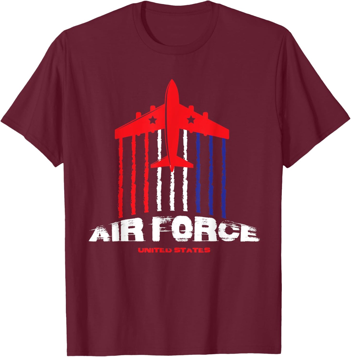 Air Force US Veterans 4th of July T shirt American Flag T-Shirt - T-Shirt | Maroon