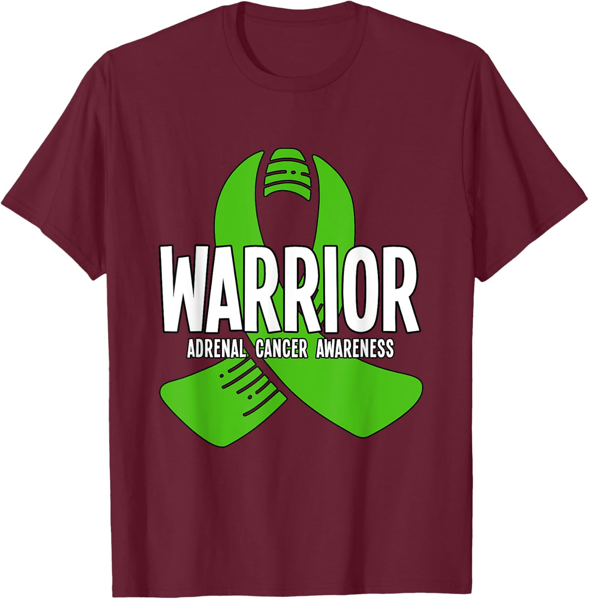Warrior Adrenal Cancer Awareness T-Shirt - T-Shirt | Maroon