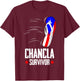 Chancla Survivor Puerto Rico , Small, Black T-Shirt - T-Shirt | Maroon
