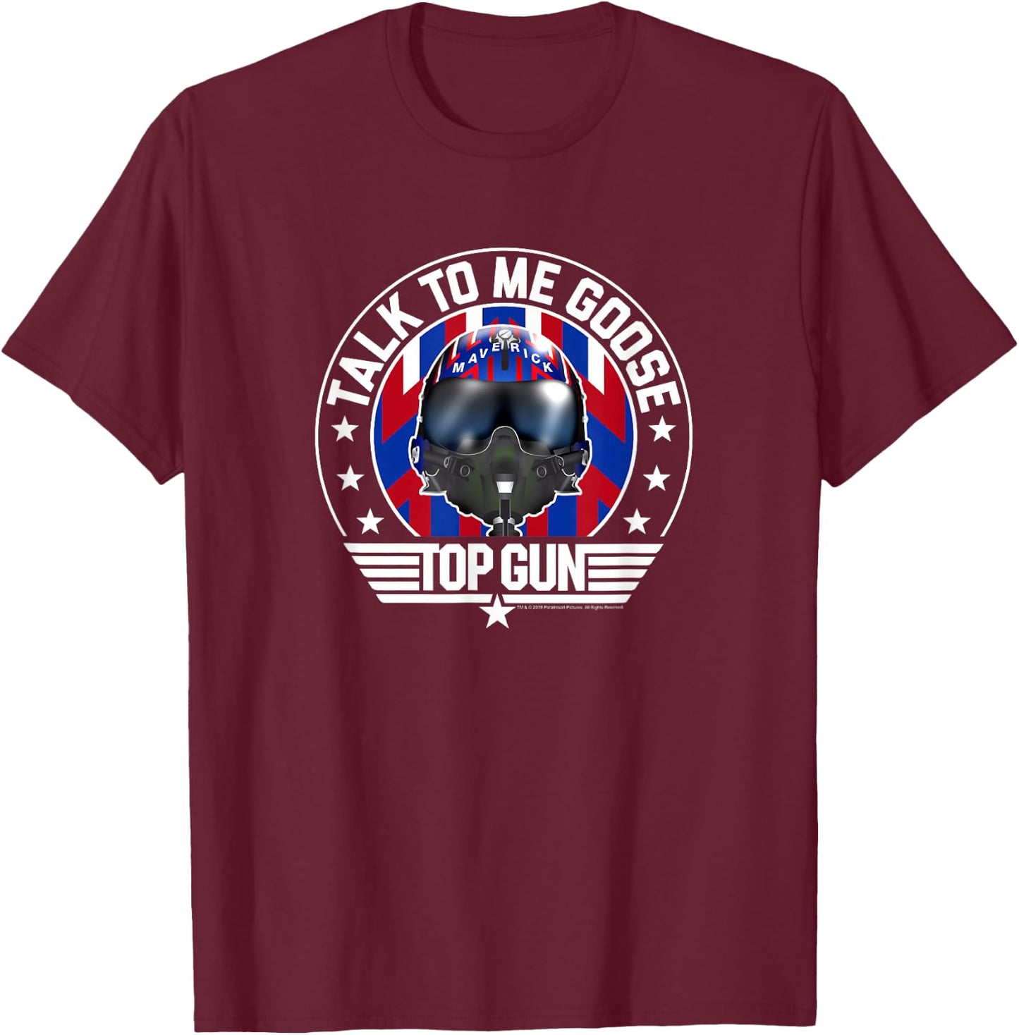 Top Gun Talk to Me Goose Maverick Helmet Small T-Shirt - T-Shirt | Maroon