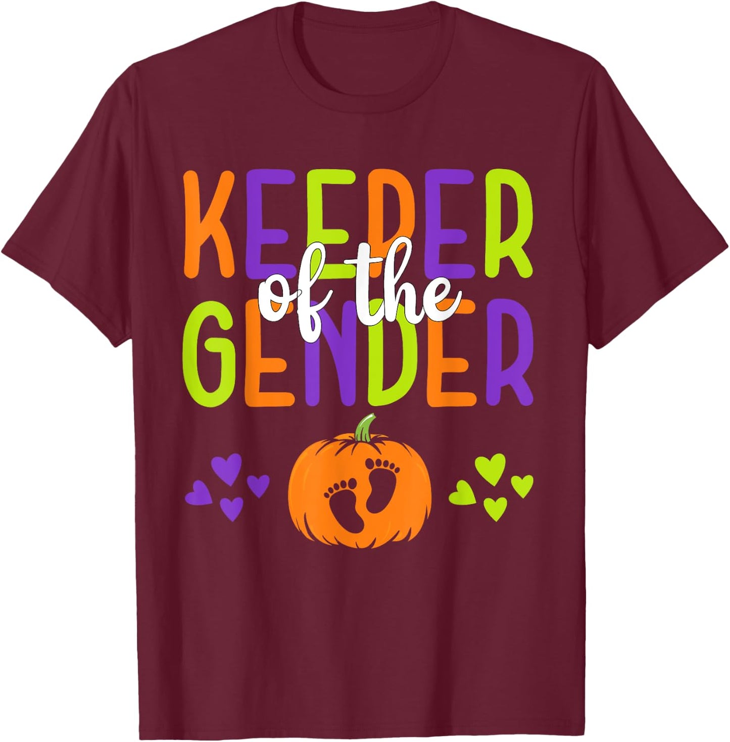 Keeper Of The Gender Reveal Halloween Pregnancy Announcement T-Shirt - T-Shirt | Maroon