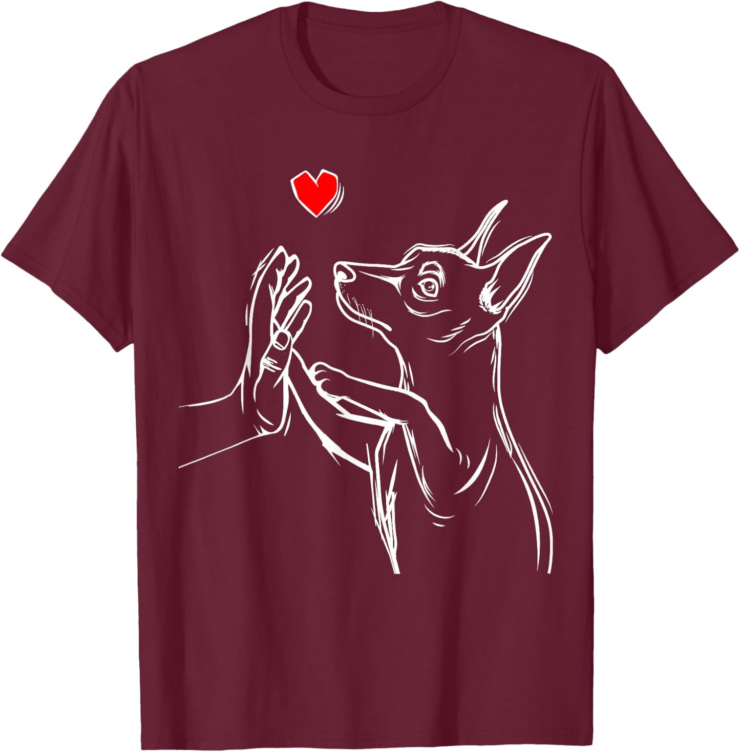 Min Pin Love Miniature Pinscher Dog Mom Women Girls T-Shirt - T-Shirt | Maroon