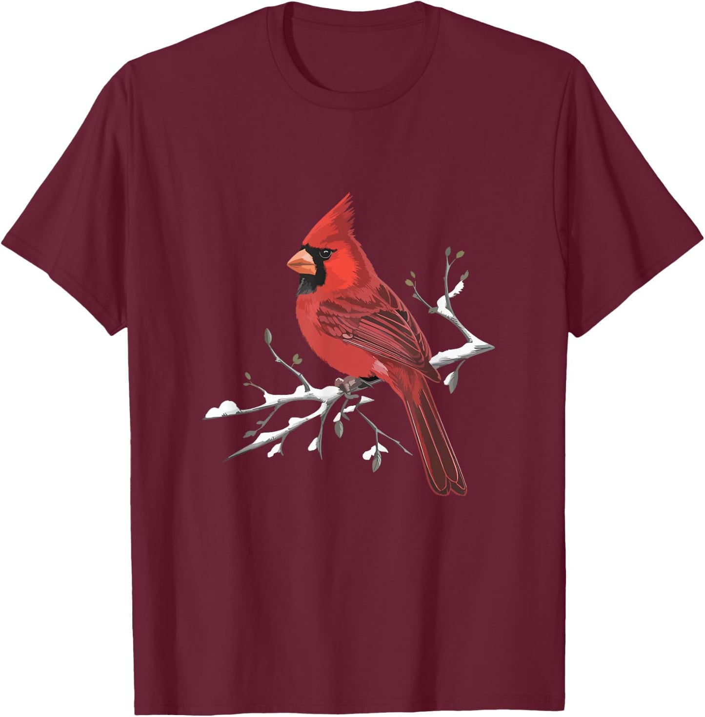Majestic Red Cardinal Birdwatching Birdwatcher Bird Lover T-Shirt - T-Shirt | Maroon
