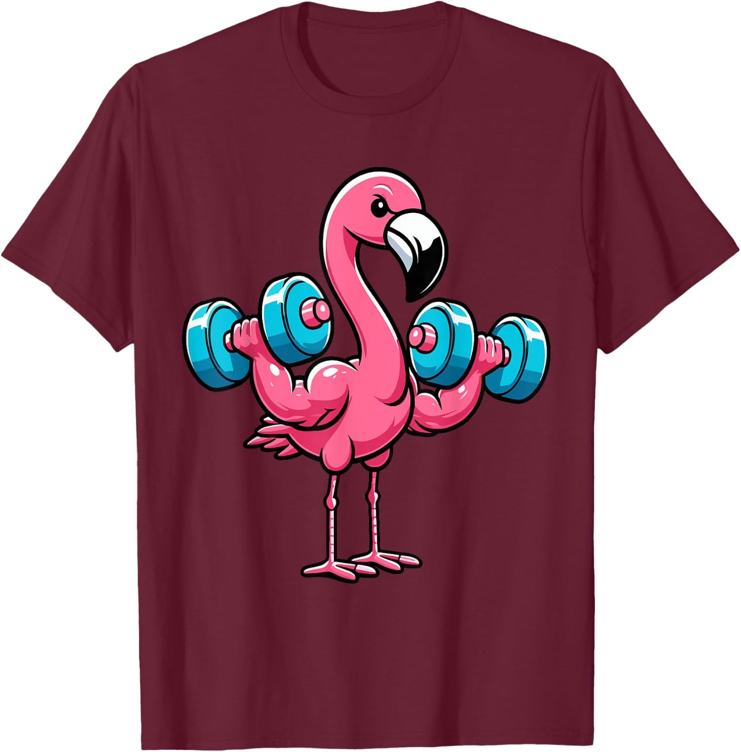 Funny Flamingo Weightlifting Fitness Gym Lover Women T-Shirt - T-Shirt | Maroon