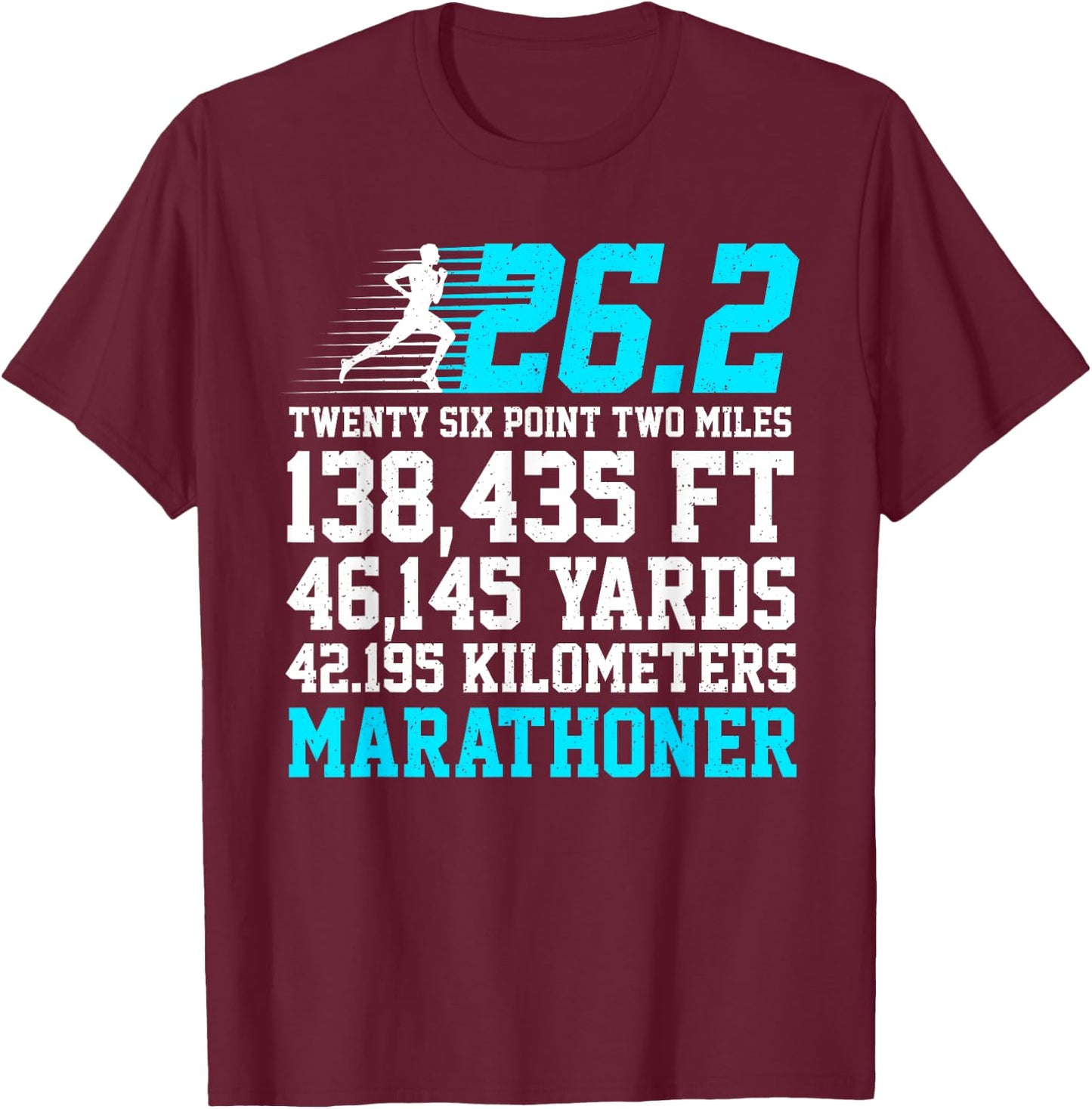 26.2 Marathon Runner Art Women Finisher Marathoner T-Shirt - T-Shirt | Maroon