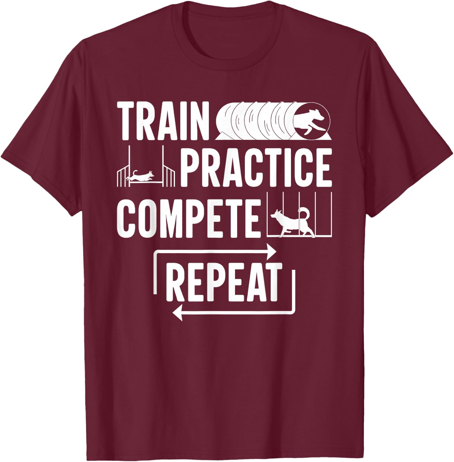 Canine Dog Agility T-Shirt - T-Shirt | Maroon