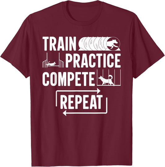 Canine Dog Agility T-Shirt - T-Shirt | Maroon