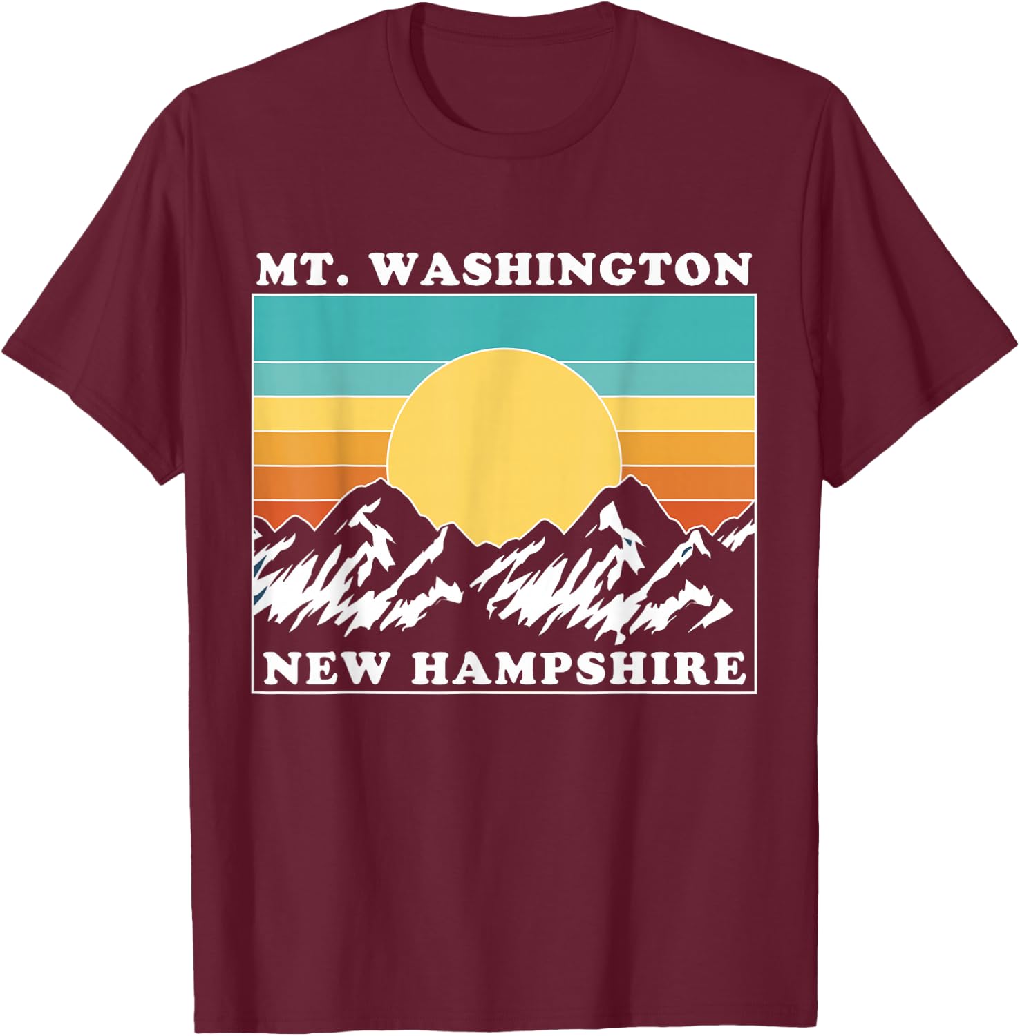 Mount Washington NH Vintage Sunset, Mt Washington T-Shirt - T-Shirt | Maroon