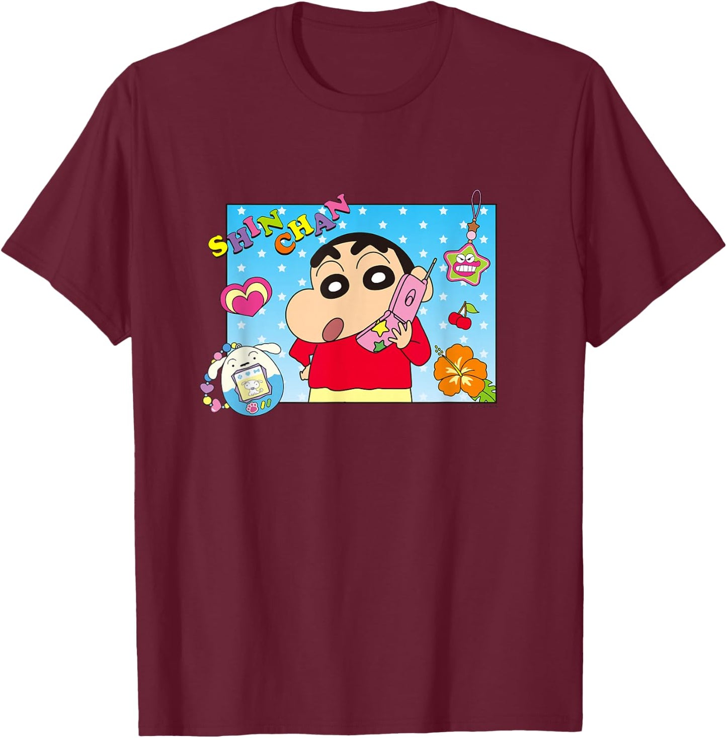 Crayon Shin-chan Playing HEISEI Shin-chan T-Shirt - T-Shirt | Maroon