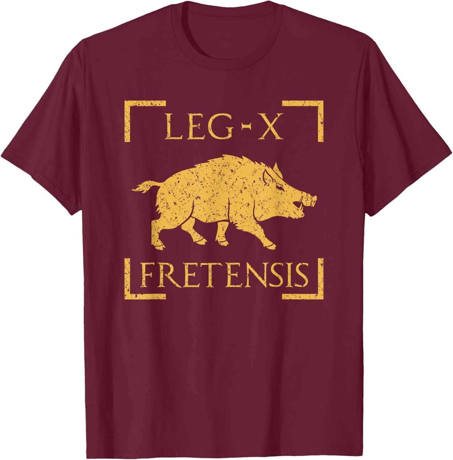 Legio X Fretensis Boar Emblem Roman Legion T-Shirt - T-Shirt | Maroon