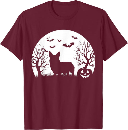 Welsh Corgi Ghost Funny Halloween Costume Dog Owner Lover T-Shirt - T-Shirt | Maroon