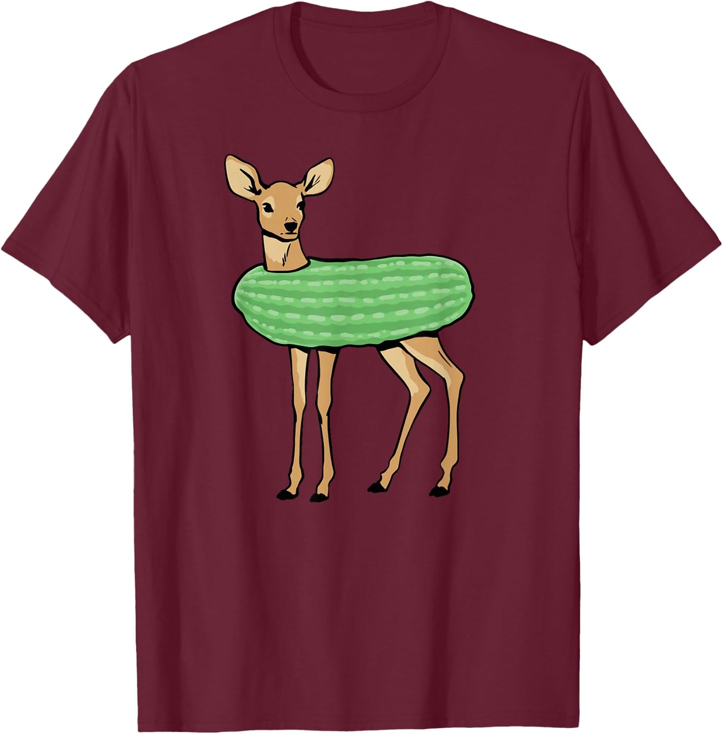 Dill Doe Funny Adult Humor Dill Pickle Deer Redneck Dill Doe , Small, Black T-Shirt - T-Shirt | Maroon