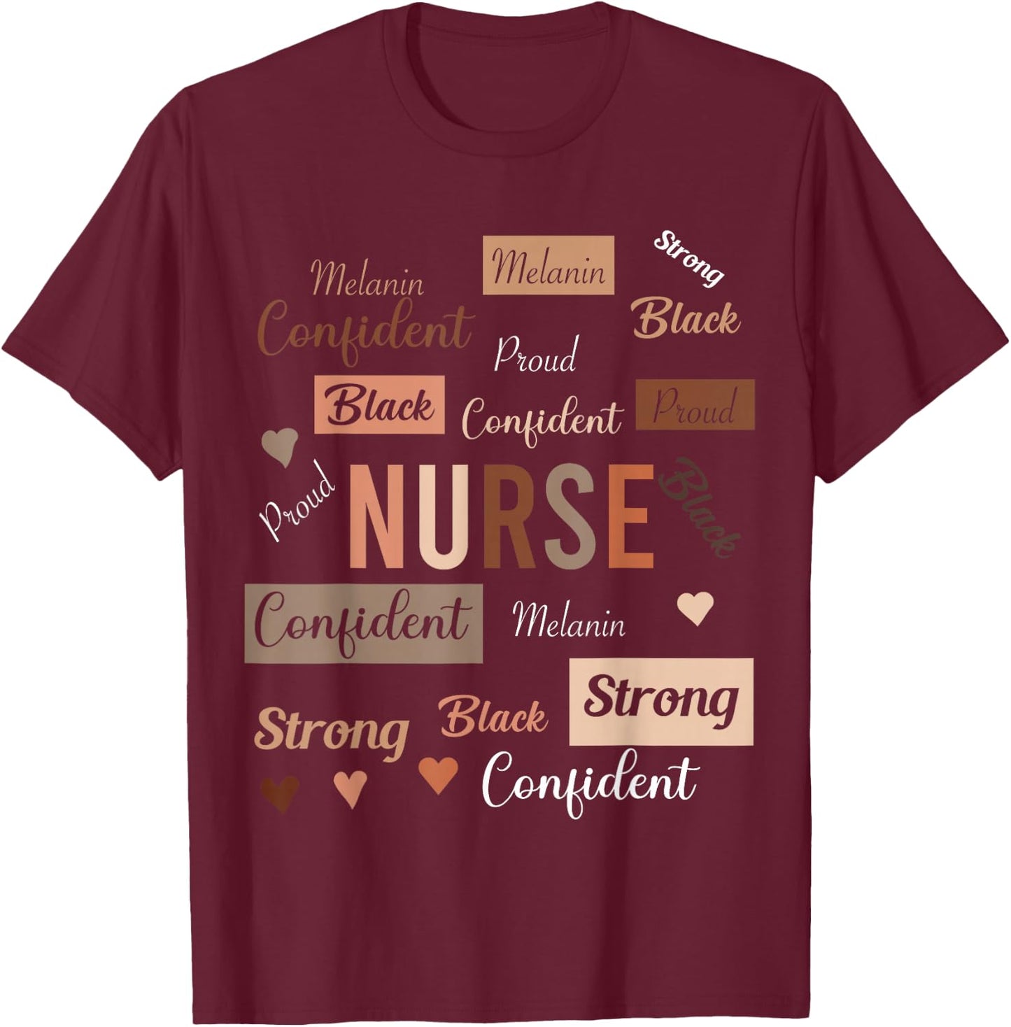 Black Nurse Black History Melanin Afro Woman Nursing T-Shirt - T-Shirt | Maroon