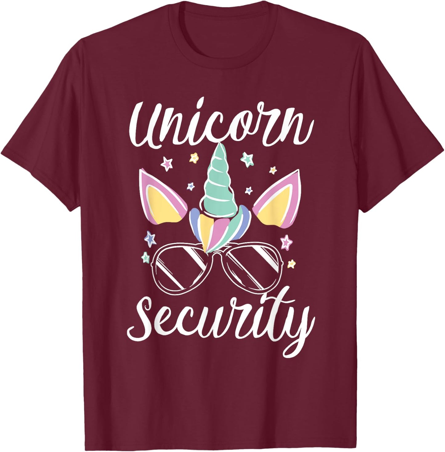 Unicorn Security for a Unicorn Costume Adults Unicorn T-Shirt - T-Shirt | Maroon