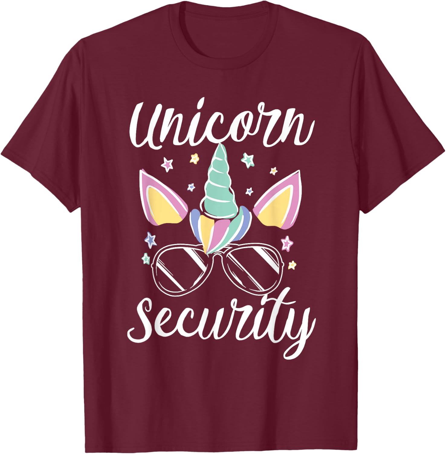 Unicorn Security for a Unicorn Costume Adults Unicorn T-Shirt - T-Shirt | Maroon