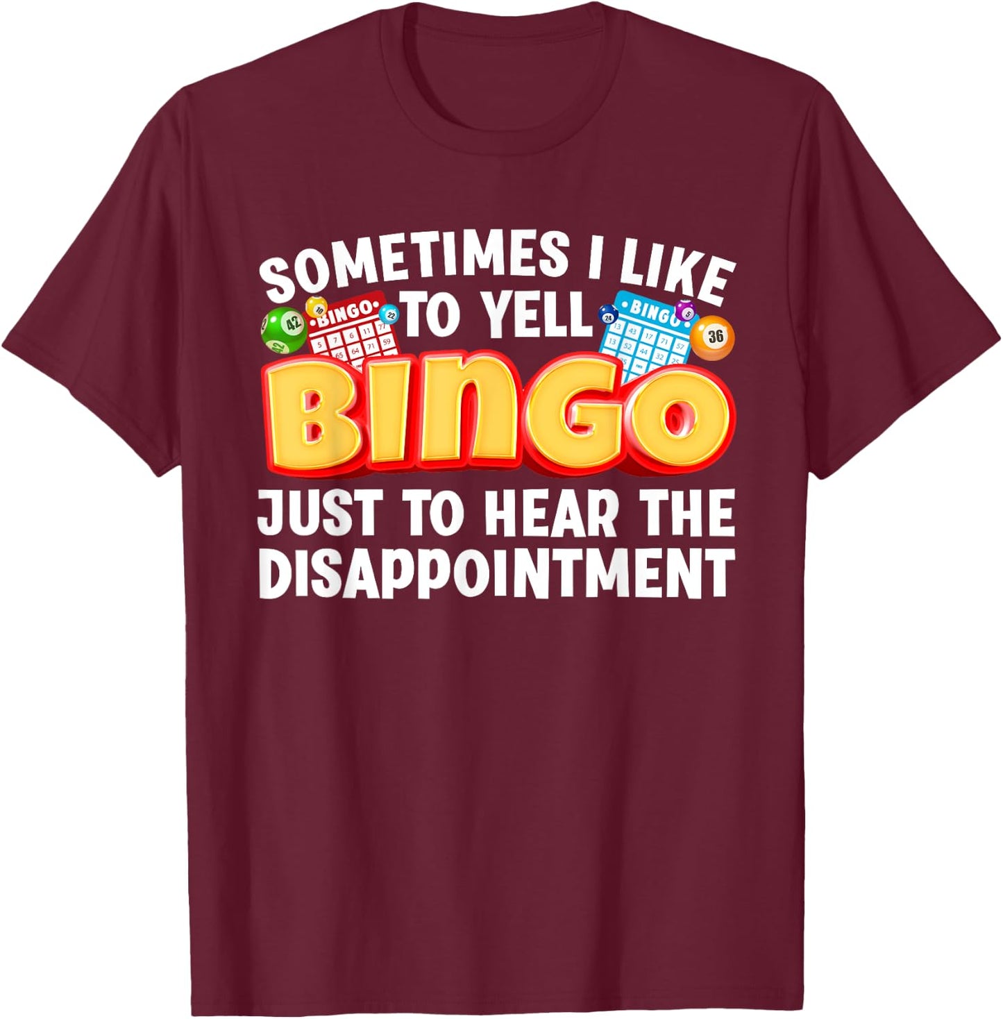 Cool Bingo Design Women Bingo Gambling Bingo Player T-Shirt - T-Shirt | Maroon