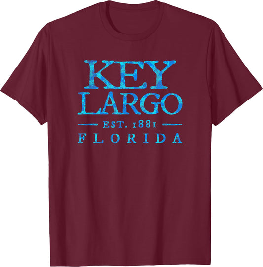 Key Largo Florida Vintage Colorful Text Vacation Souvenir T-Shirt - T-Shirt | Maroon