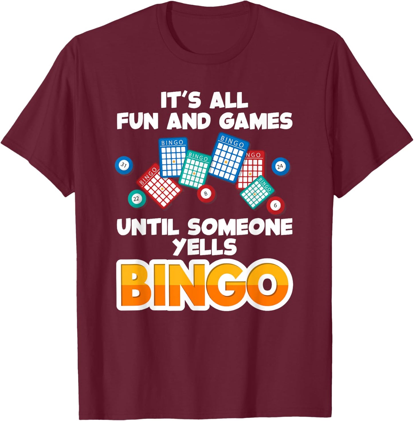 Best Bingo Novelty Women Bingo Lover Bingo Player T-Shirt - T-Shirt | Maroon