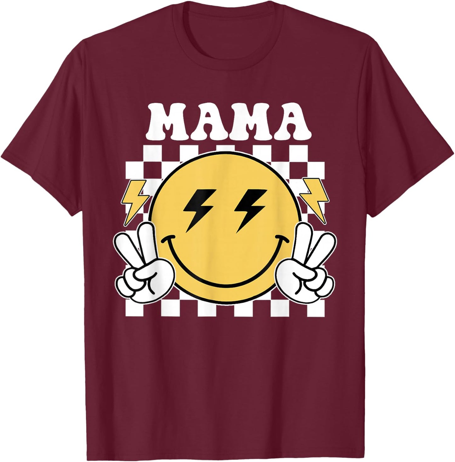 Mama One Happy Dude Birthday Theme Family Matching T-Shirt - T-Shirt | Maroon