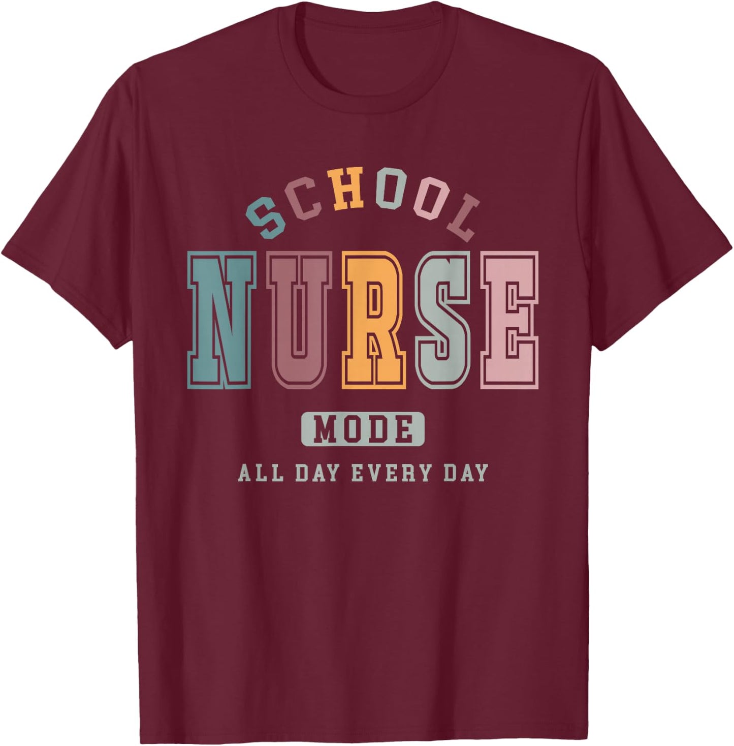 Vintage School Nurse Mode Nursing Life Appreciation Week T-Shirt - T-Shirt | Maroon