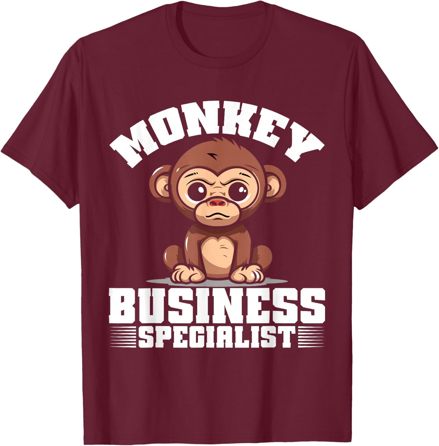 Monkey Business Specialist Monkey T-Shirt - T-Shirt | Maroon