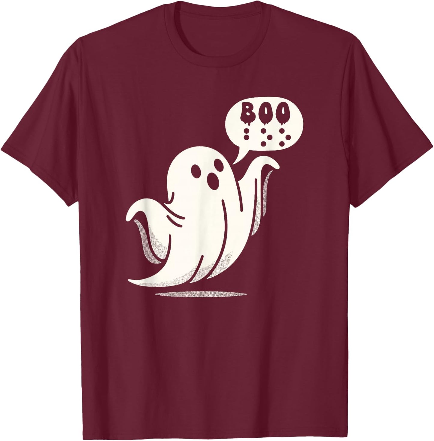 Halloween Vibes Spooky Visually Impaired Teacher Boo Braille T-Shirt - T-Shirt | Maroon