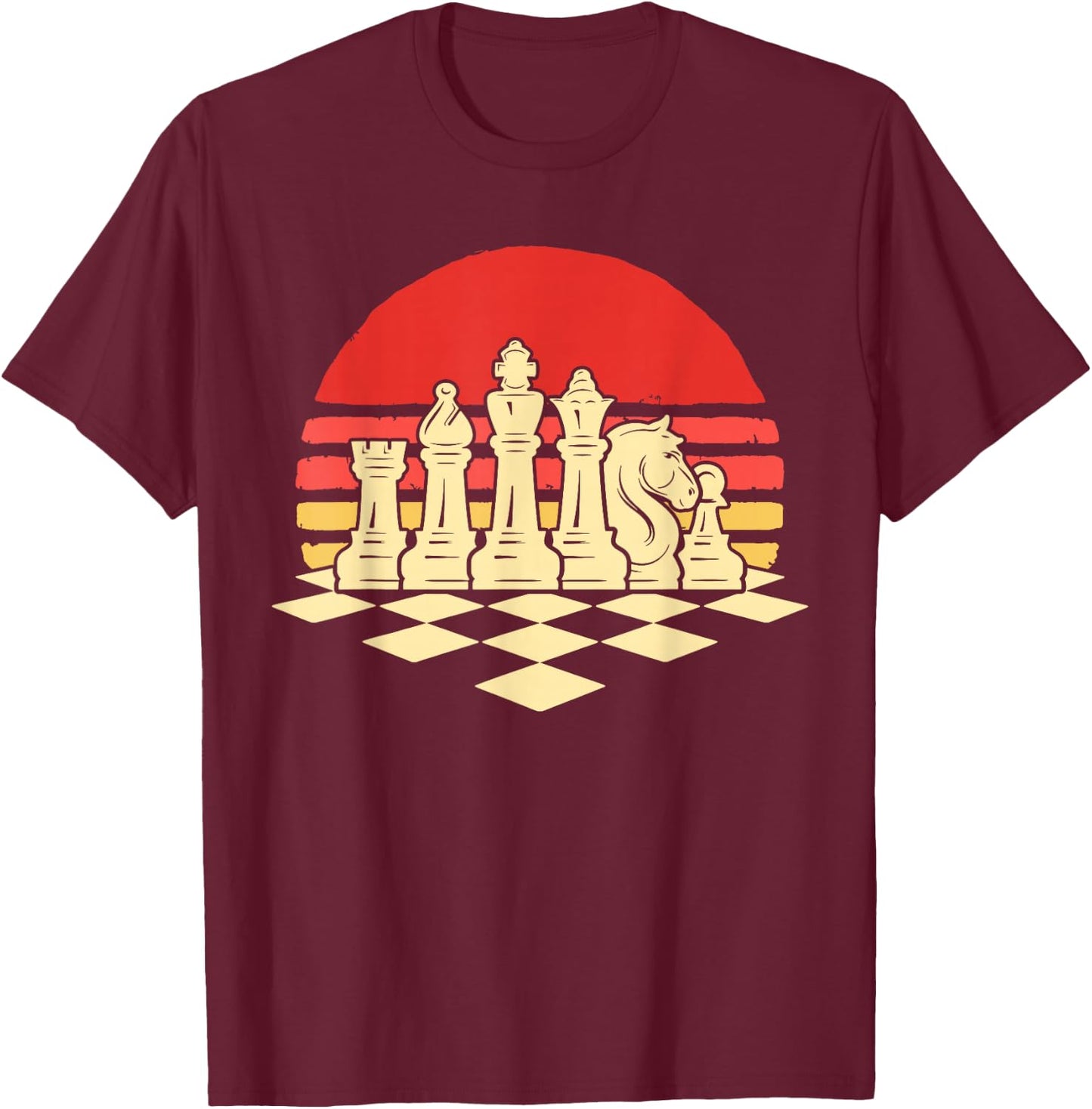 Chess Sunset T-Shirt - T-Shirt | Maroon