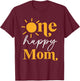 One Happy Mom of The Birthday First Trip Around the Sun T-Shirt - T-Shirt | Maroon