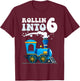 Rollin' Into 6 Train 6th Birthday Party Six Years Old Boys T-Shirt - T-Shirt | Maroon