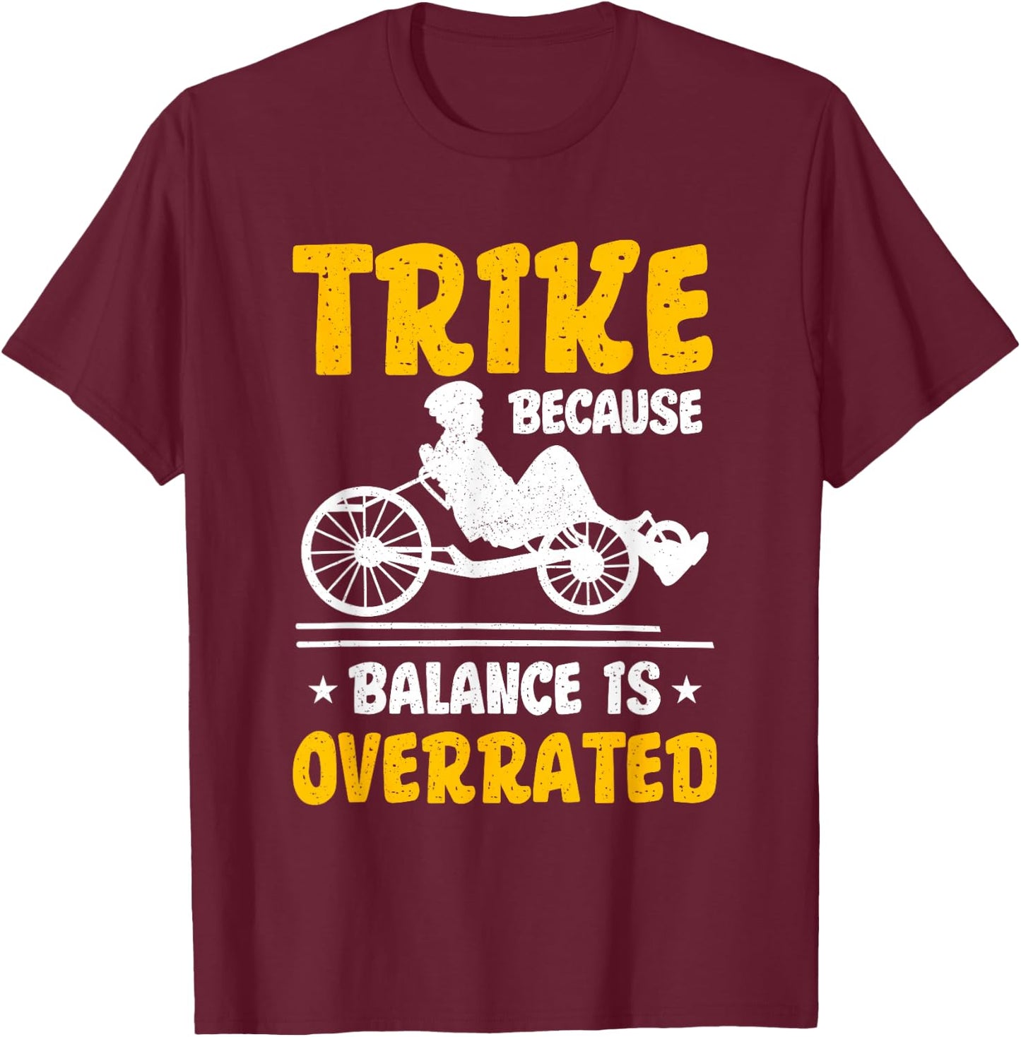 Recumbent Trike Cyclist Bicycle T-Shirt - T-Shirt | Maroon