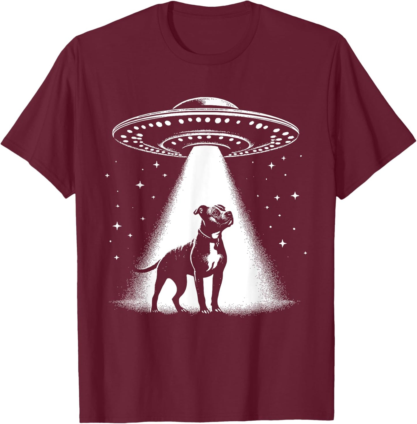 American Pit Bull Terrier Mom Dad Dog - Funny Alien UFO T-Shirt - T-Shirt | Maroon