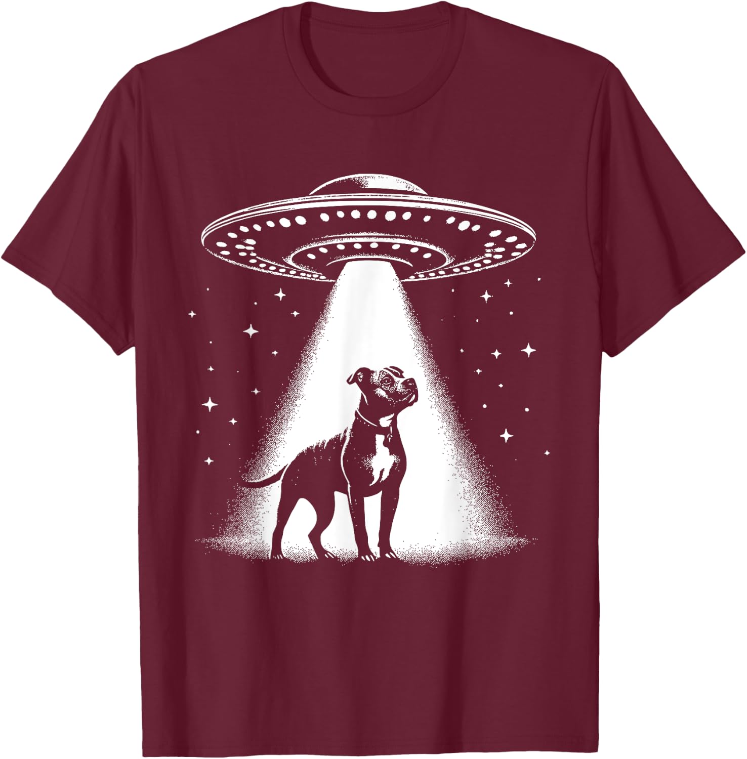American Pit Bull Terrier Mom Dad Dog - Funny Alien UFO T-Shirt - T-Shirt | Maroon