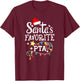 Christmas Physical Therapist Assistant Santa's Favorite PTA T-Shirt - T-Shirt | Maroon