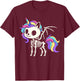 Kawaii skeleton unicorn Halloween, unicorn with wings T-Shirt - T-Shirt | Maroon