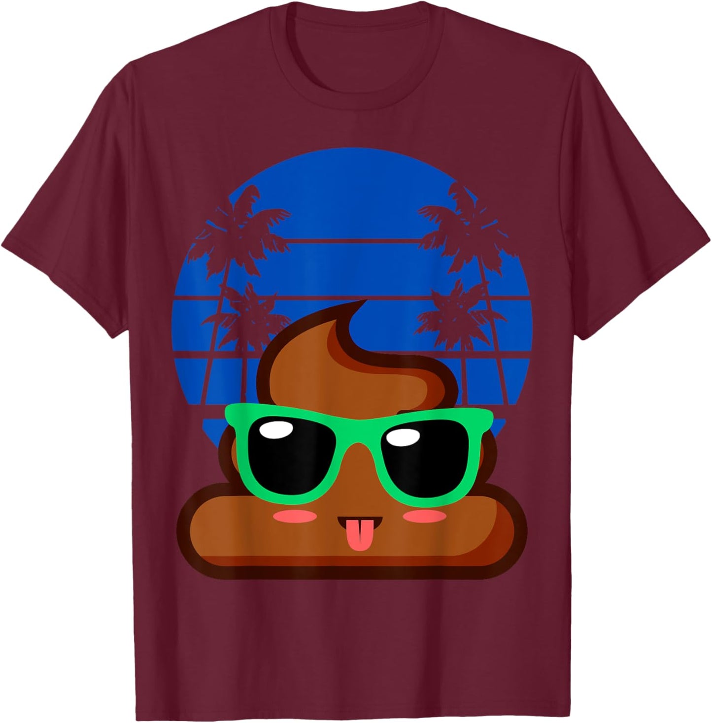 POOP EMOTICON Birthday party favors Poo for Kids T-Shirt - T-Shirt | Maroon