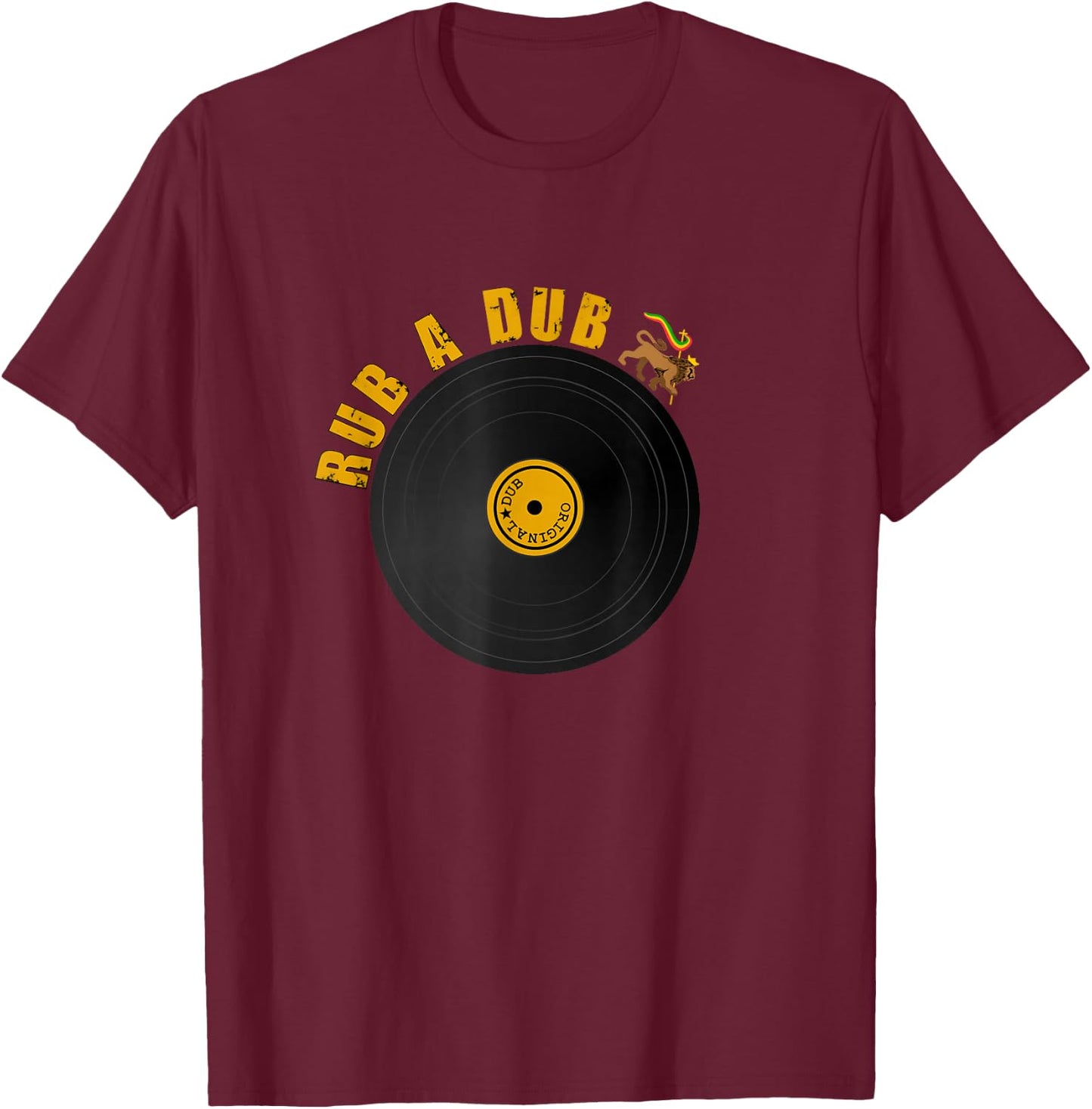 Rub A Dub Reggae Record T-Shirt - T-Shirt | Maroon